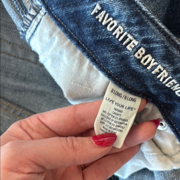 Women's Blue Distressed Jeans - Picture 5 of 6